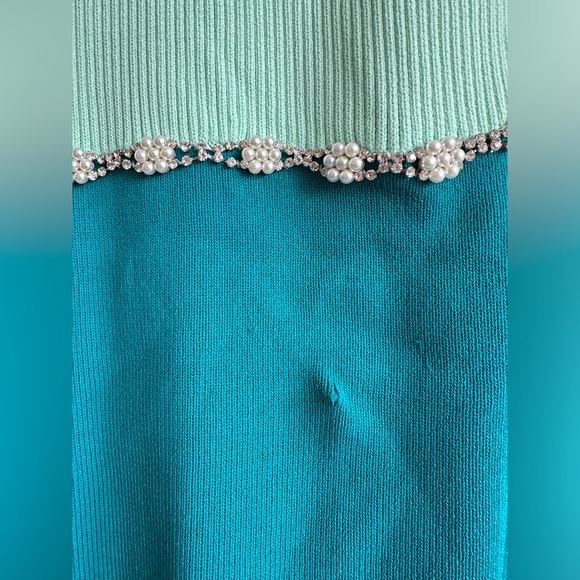 Zara blue dress with pearl and jewel detailing - Picture 5 of 5